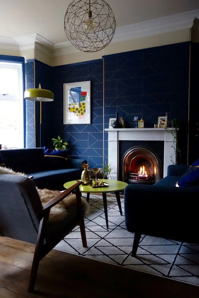 Stunning Blue Patterned Walls Decor