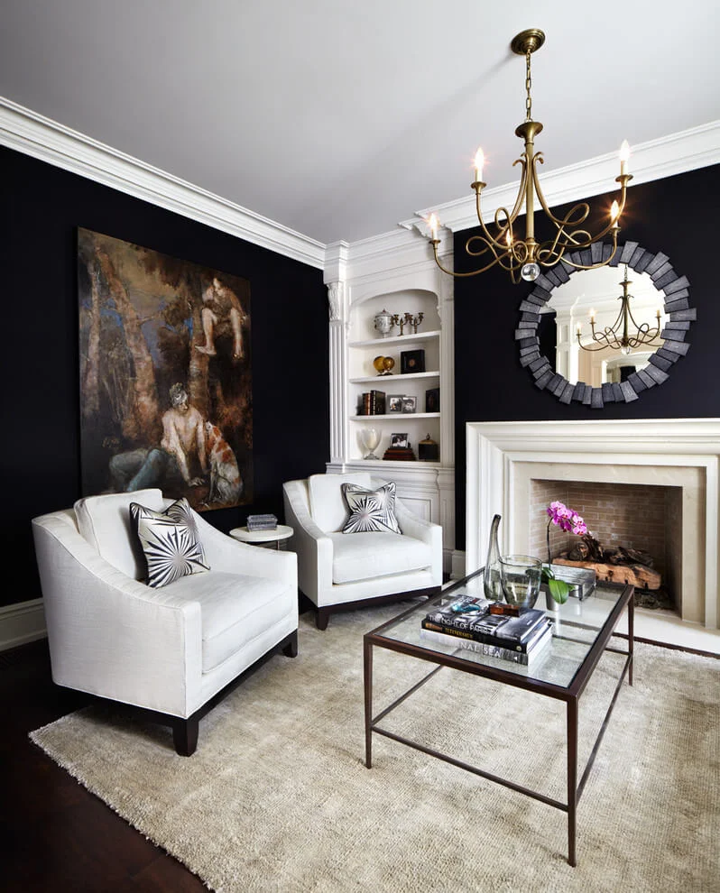 Traditional Living Room Bold Colors