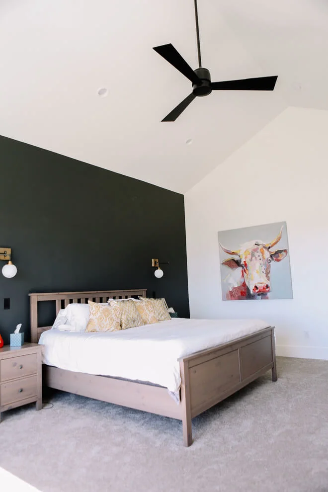 Dark Accent Wall Neutral Bedroom