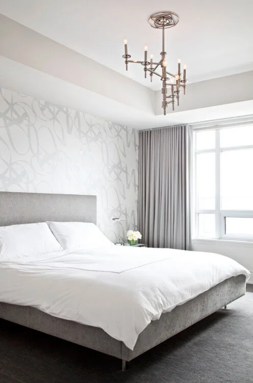 Simple Grey And White Bedroom