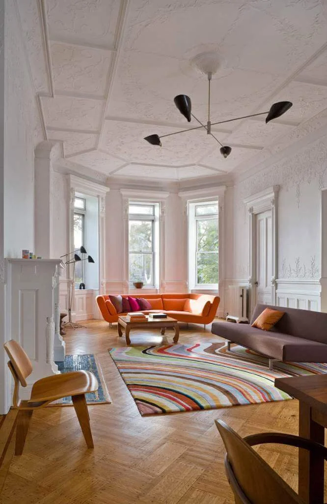 Mid Century Touch In Traditional Decor