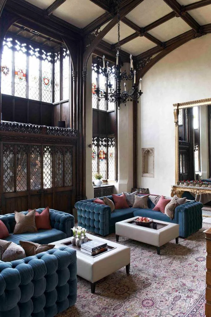 Farmhouse Living Room Gothic Details