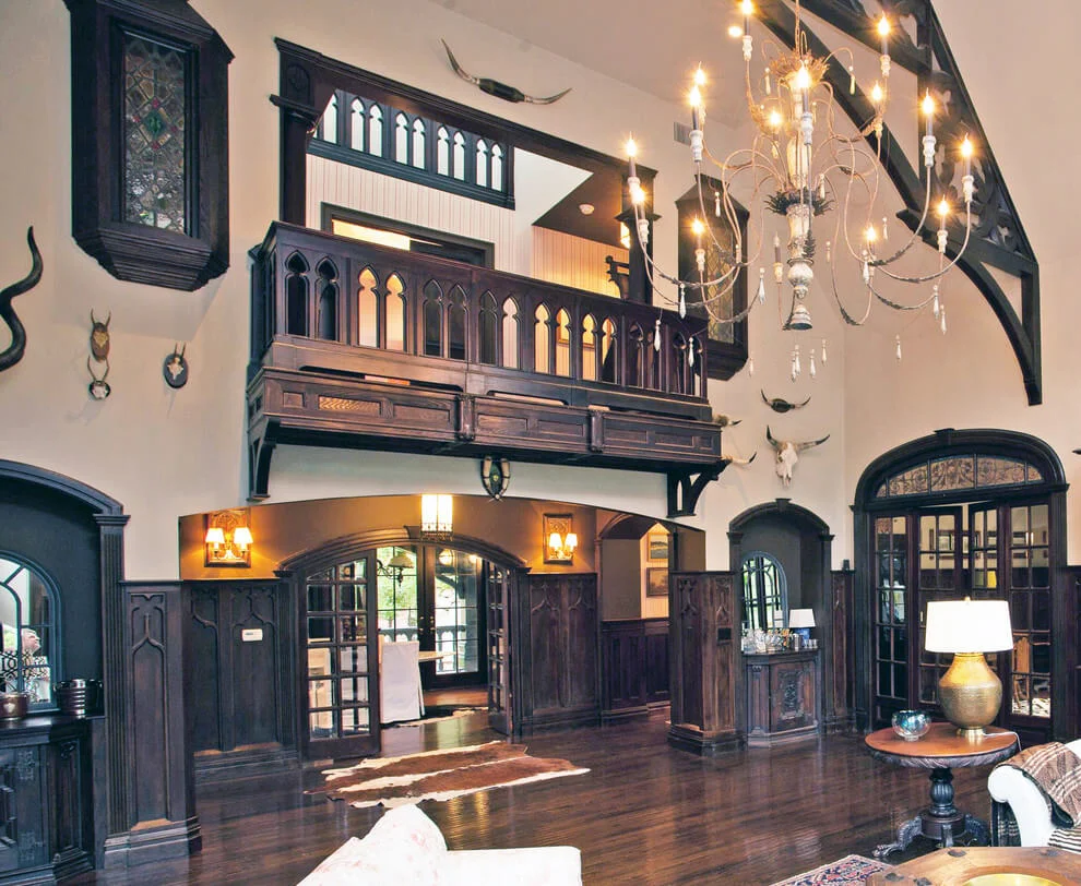 Gothic Paneling And Antique Furnishings