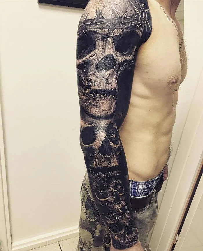 Awesome Skulls Full Arm Sleeve
