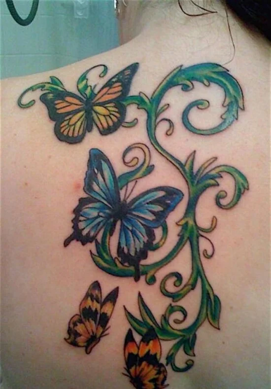 Butterflies and Vine Ink