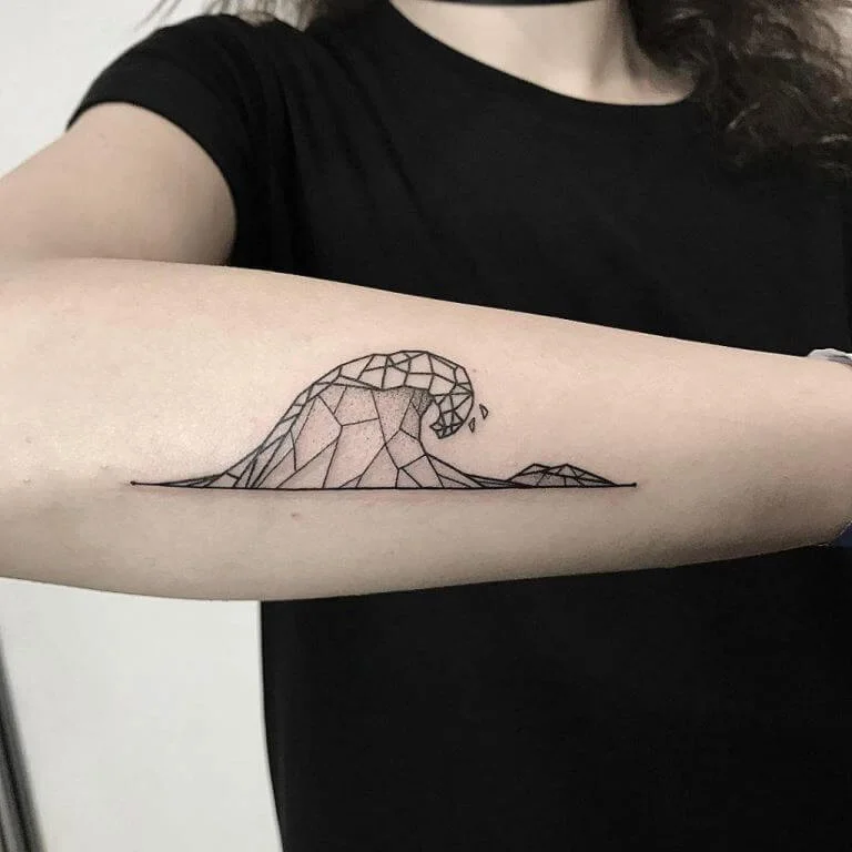 Geometric Wave Pattern Tattoo