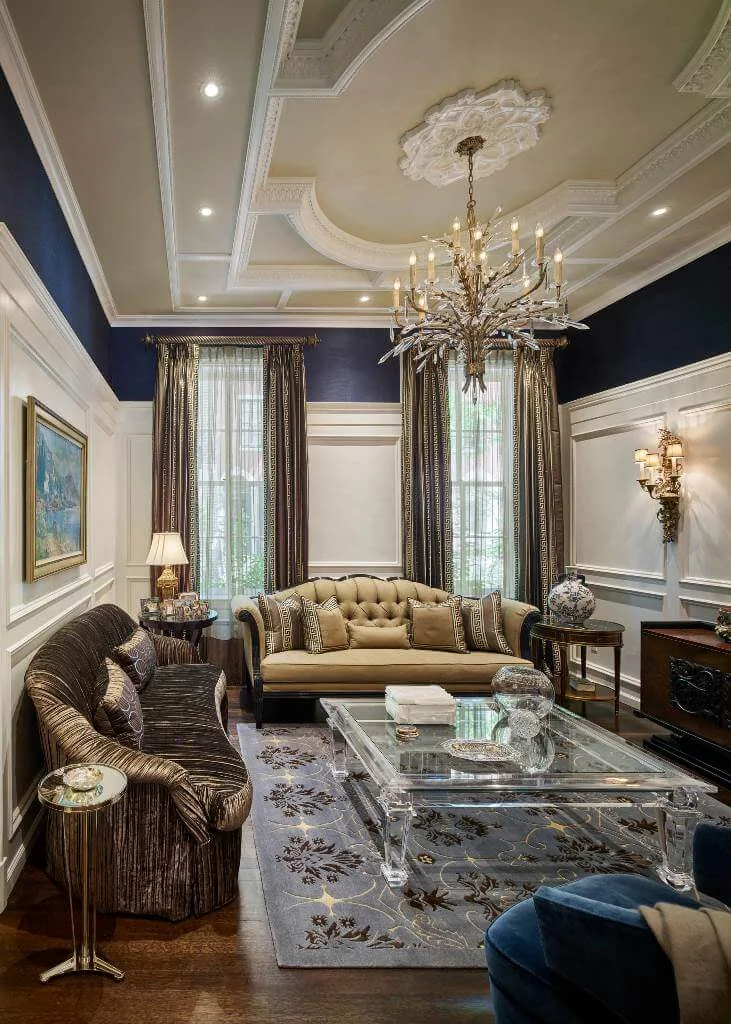 Gold Accents In Luxurious Living Room