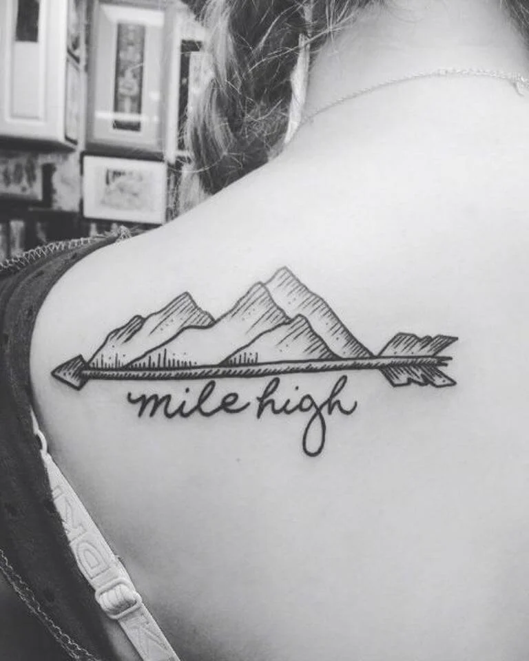 Mountain and Arrow Back Design