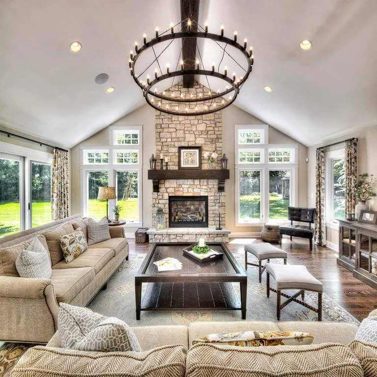 Neutral Beige Living Room Design