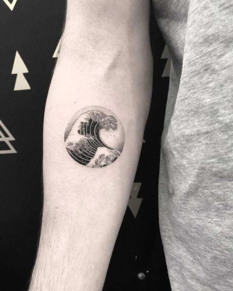 Ocean Wave Tattoo on Forearm