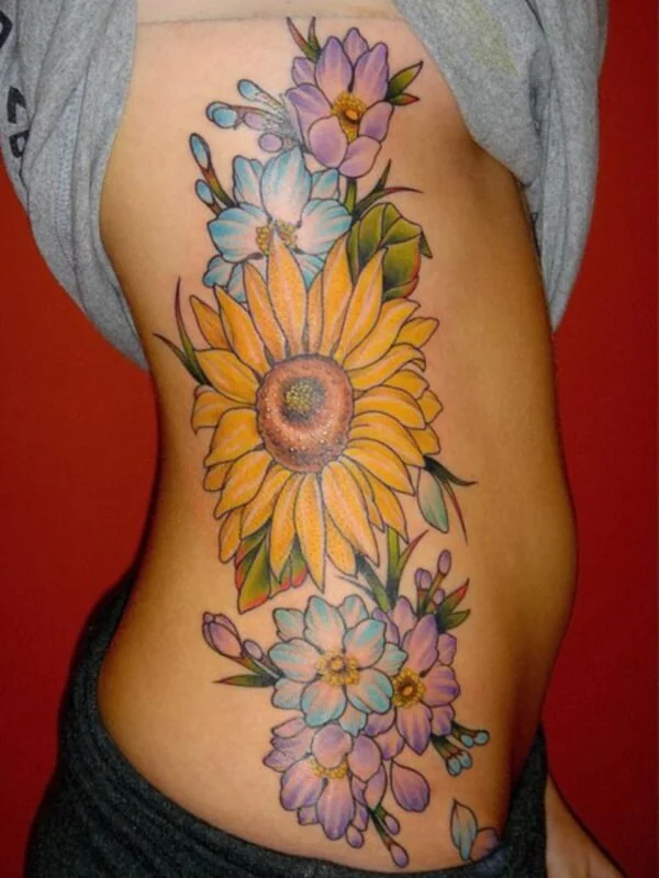 Pretty Flowers Ink On Side