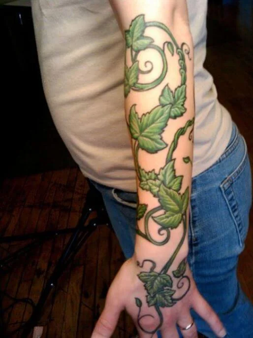 Realistic Vine Ink on Arm