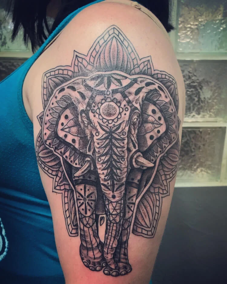 Stunning Elephant Mandala Tattoo