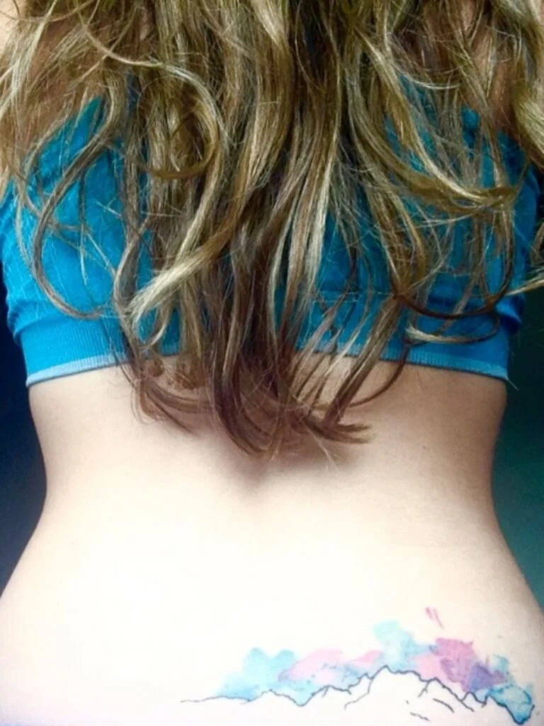 Watercolor Mountain Design Tattoo