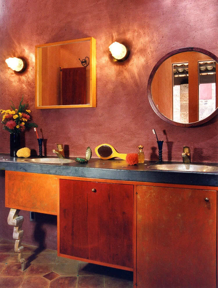 Eclectic Bathroom In Dark Colors
