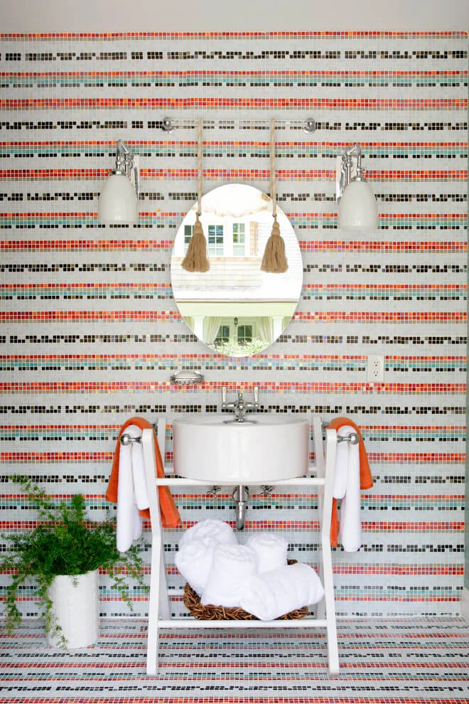 Fun With Tiles In Eclectic Bathroom Design