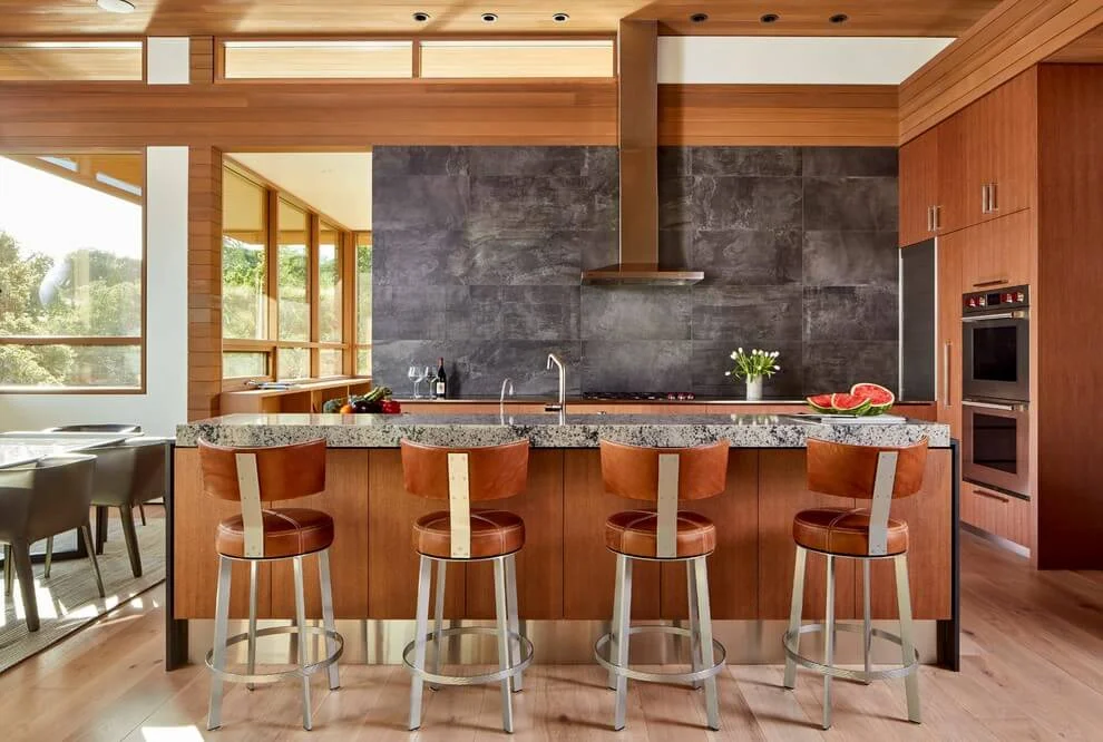Modern Kitchen In Wood Colors