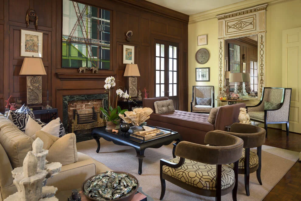 Yellow and Brown Living Room Design