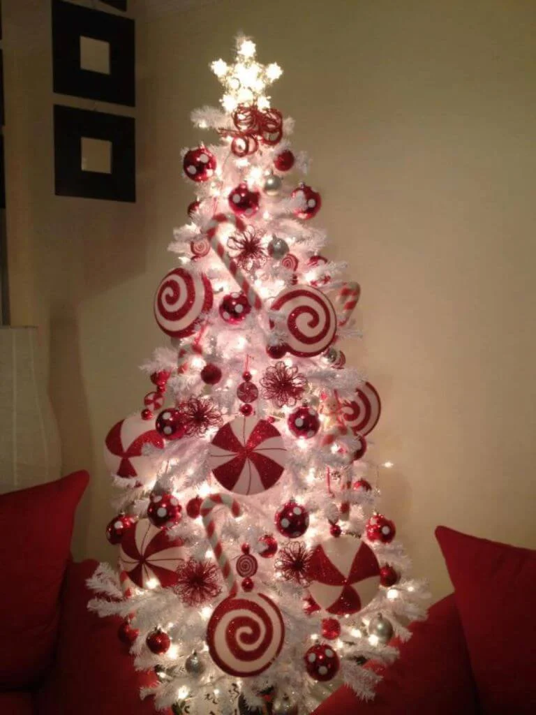 Candy Cane Golden Lights Décor